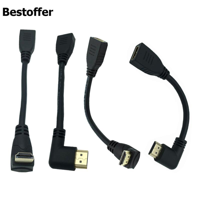

Audio Cables & Connectors 15cm 90 Degree Angle Extension Cable 4K Extender Male To Female Compatible For Xbox One S 360, PS4, HDTV Lapt