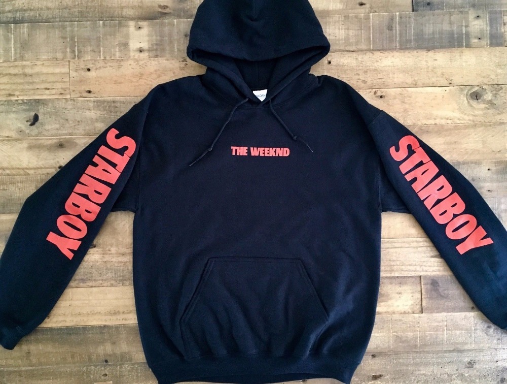 

Winter Fashion Justin Bieber Sweatshirts Men Starboy the Weeknd Tour Merch Black Hoodie Cotton Fleece Sweatshirt