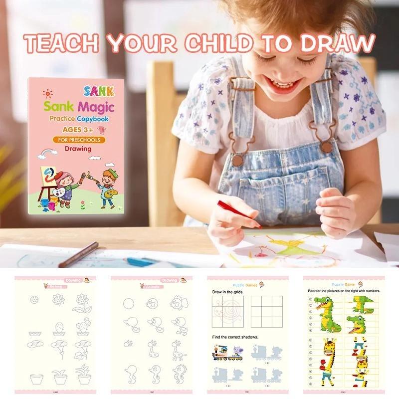 

Kids Magic Practice Copybook Magic Exercise Book Children's Drawing Alphabet Number Math Writing Skills Exercise Books Toys#Y1