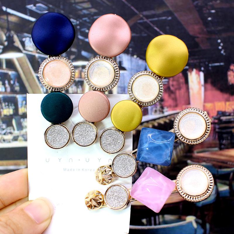 

Hair Clips & Barrettes 1PCS Fashion Acetate Geometric For Women Girls Headband Sweet Hairpins Accessories Jewelry, Golden;silver