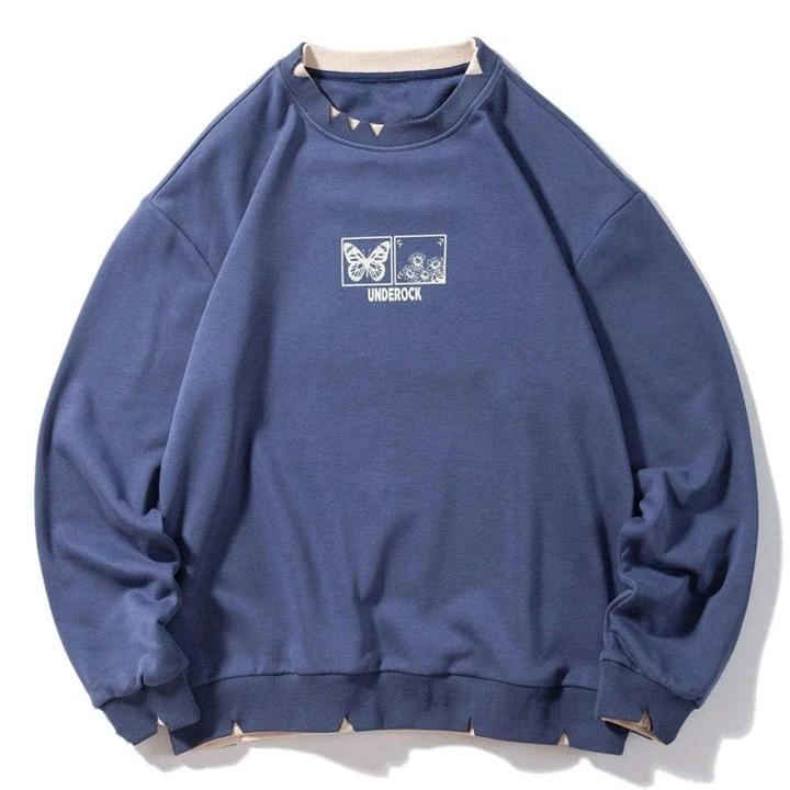 

Men's Hoodies & Sweatshirts Butterfly Illustrated Sweatshirt, Black