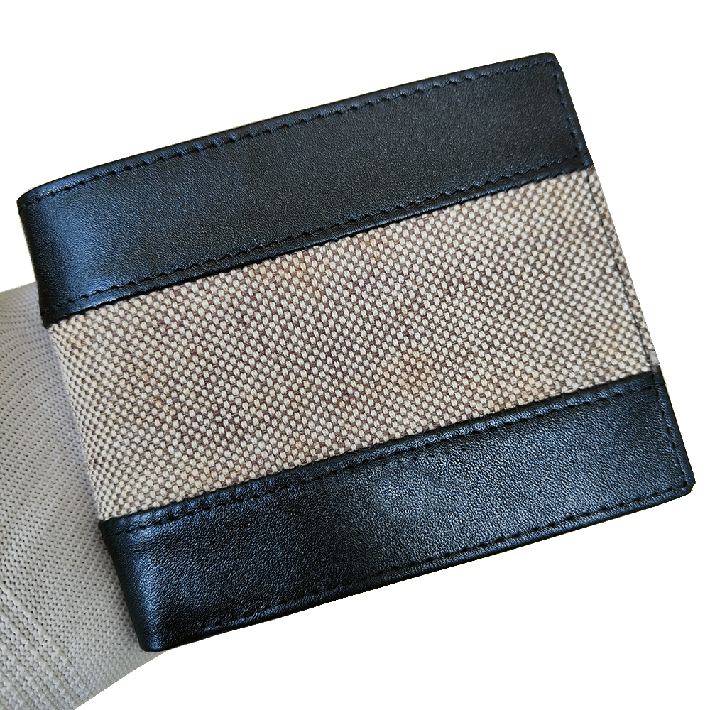 

Leather wallet mens brand fashion short wallets coin purse ID card holder ultra-thin bi-fold purses size 11.5*9.5 with box