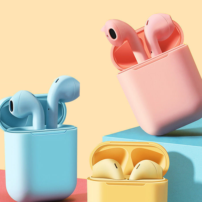 

Cell Phone Earphones Macaron Wireless Bluetooth Headset Binaural in-ear Earplugs