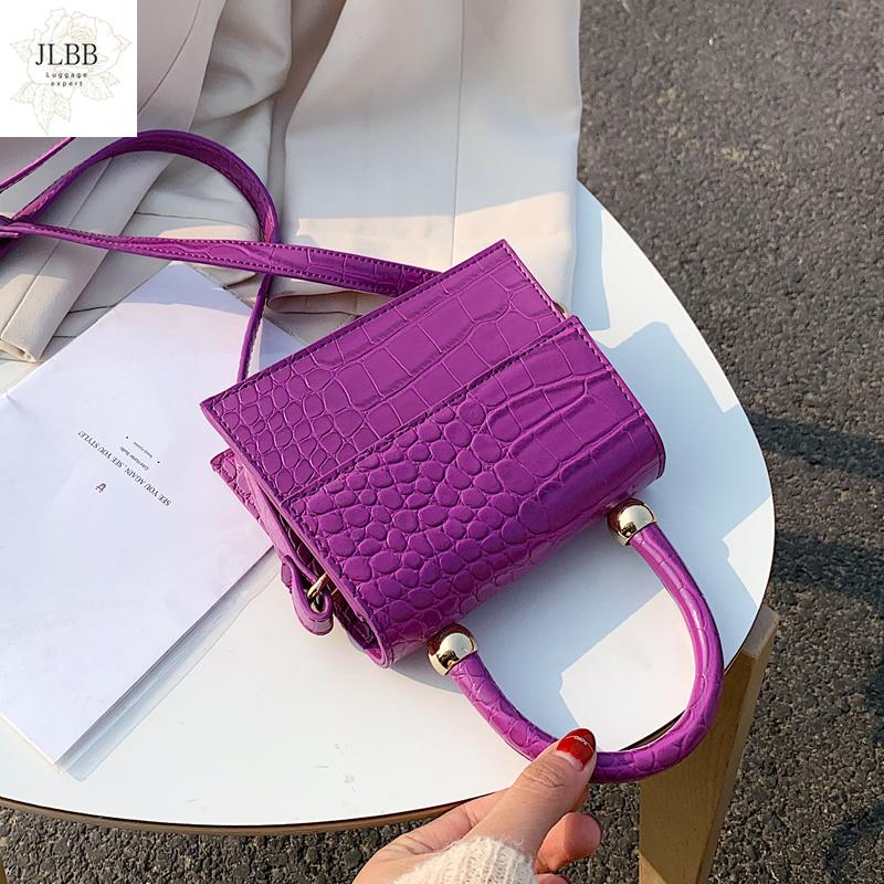 

fashion alligator square women shoulder bags designer handbags luxury pu leather crossbody bag female small purses 2021 summer, Black