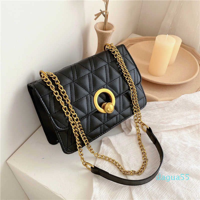 

Handbags s Bag women's fashion Korean version trend messenger chain one shoulder foreign style small square, Black