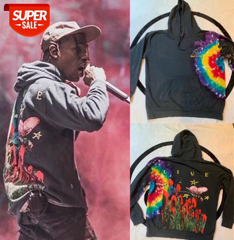 

Travis Scott Europe tour Tie Dye Astroworld Hoodie Women Men High-Quality Thick Keep Warm Fashion Mens Pullover #it2N, Black