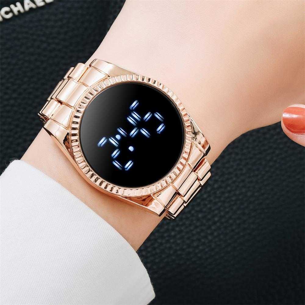 

Fashion Women Magnet Buckle Watches Luxury Stainless Steel Band Female Wristwatches Casual Magnetic Woman Electronic Clock 210616, Rose