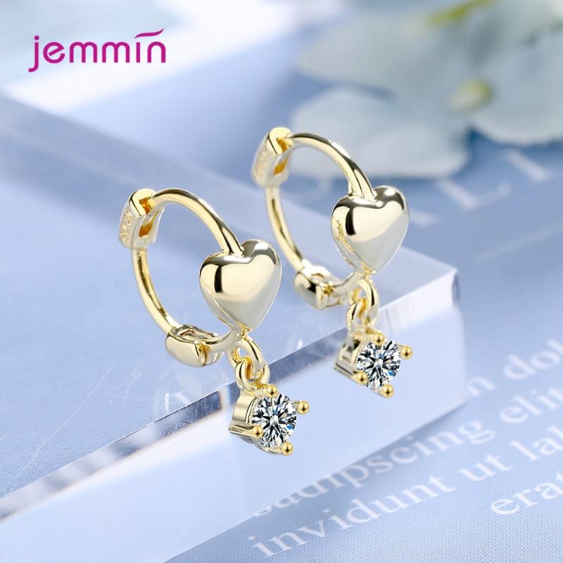 

Dangle & Chandelier 925 Sterling Silver Cute Heart Statement Earrings For Women Girls 2021 Trend CZ Cubic Zirconia Fashion Jewelry Wholesale