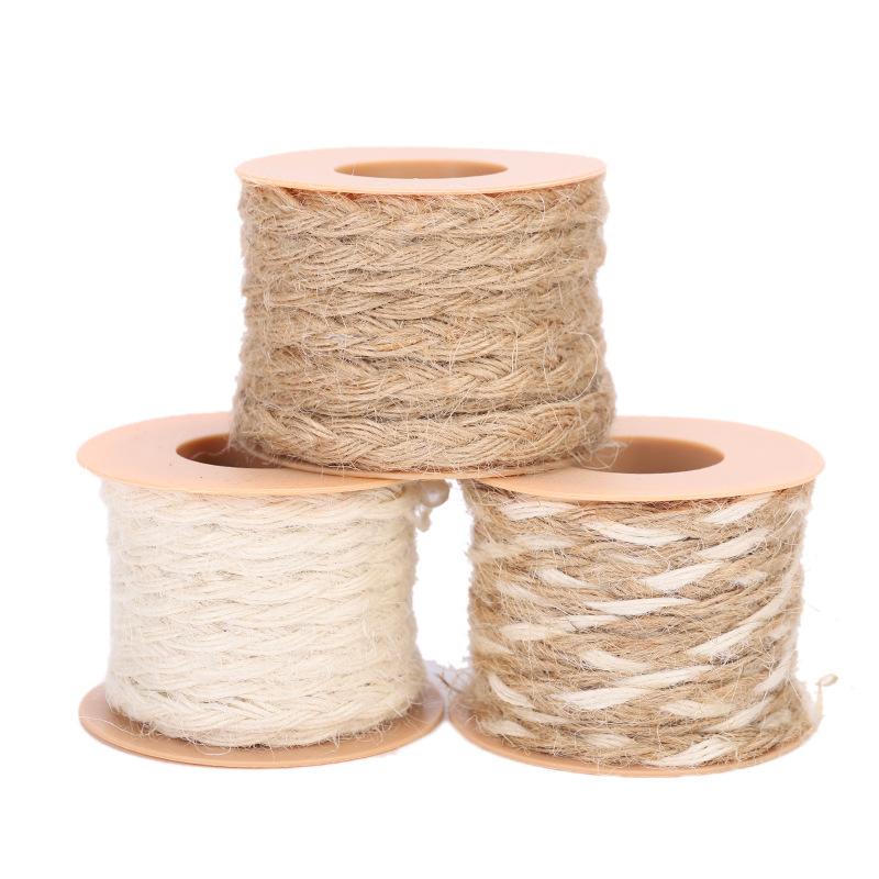 

Party Decoration 5M Natural Burlap Jute Rope Wedding Wrapping DIY Vintage Ribbons Bow Gift Christmas Handwork Accessories