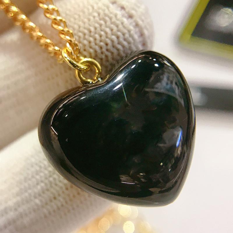 

Pendant Necklaces Trendy Fine Real Gold Heart Shaped Opal Chain Necklace For Women Temperament Jewelry Shiny Zircon Wedding Gift, Silver
