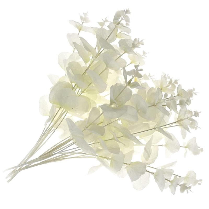 

Decorative Flowers & Wreaths 5 Pcs Real Press Leaf Artificial Eucalyptus Branches Stem Faux Eucalyptuses Wedding Bouquet Centerpiece