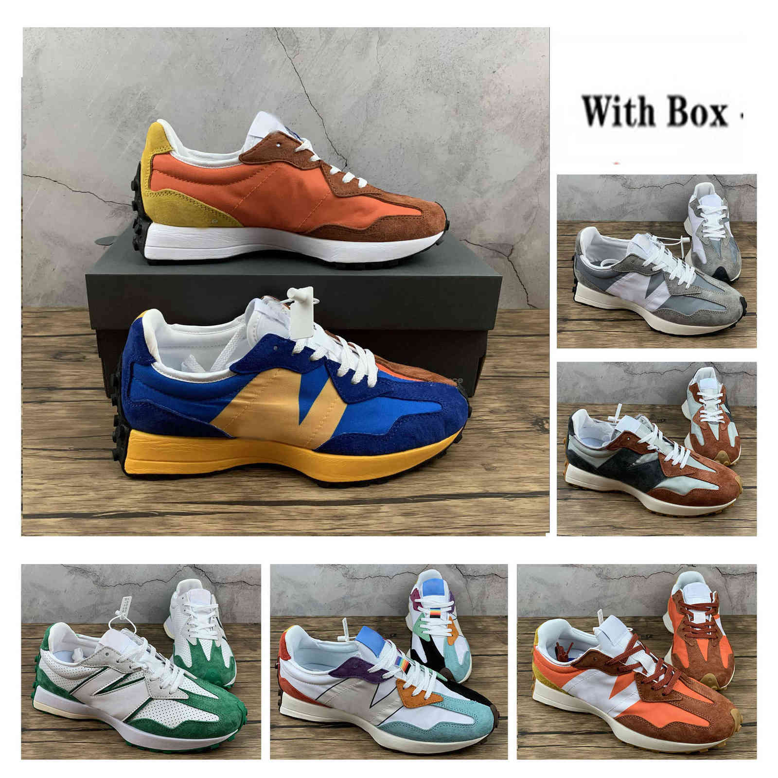 Blue Men Running Shoes Carmine Grey Hyper Royal Light Smoke Grey-white Ms327 Red Green Black Whit Nb327 Womens Outdoor Sneakers with Box