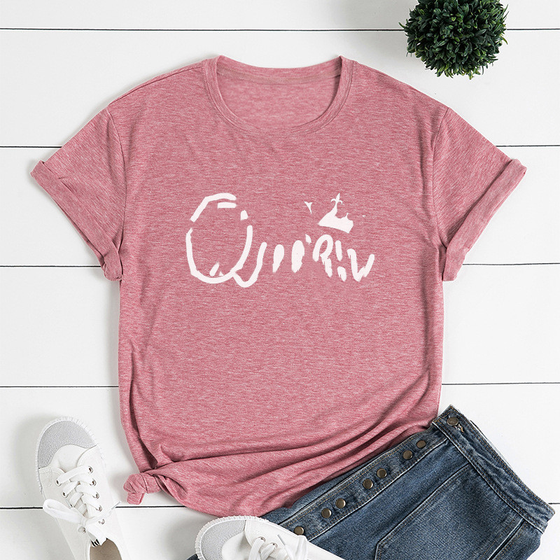 

Women's T-shirt Summer Casual trend Short sleeve T-shirt size M-XXL, Customize