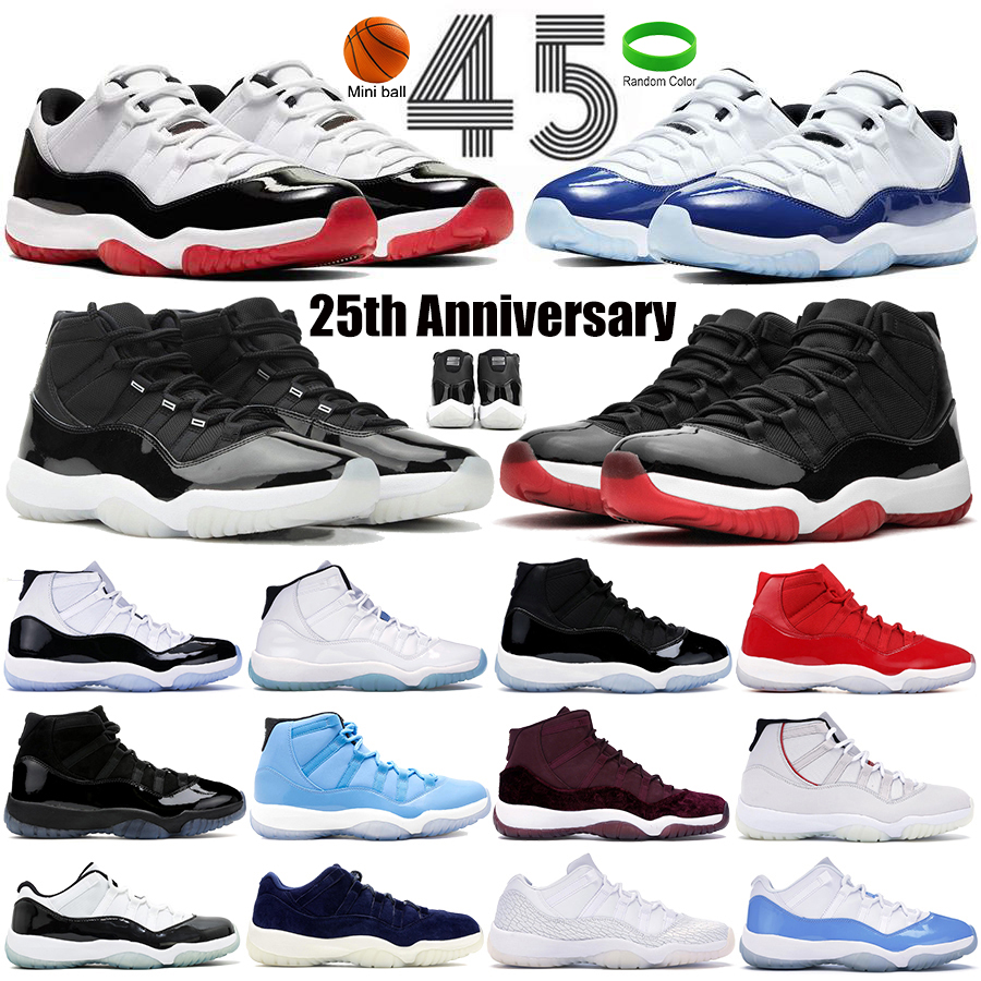 

25th Anniversary Concord bred 11 11s Men Women Basketball Shoes space jam cap and gown legend blue mens sports sneakers trainers, No.38-low bleached coral