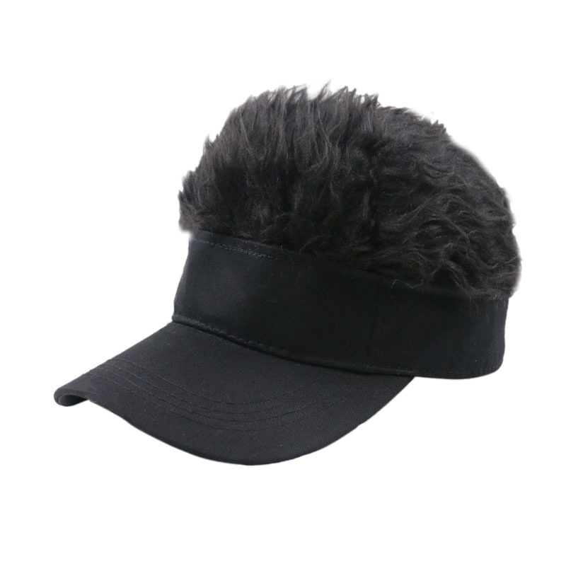 

Amazon Cross-Border Versatile Creative Wig Baseball Hat Hip Hop Sunshade Golf Cap Funny Duck Tongue Banquet Hat No. 1, Black