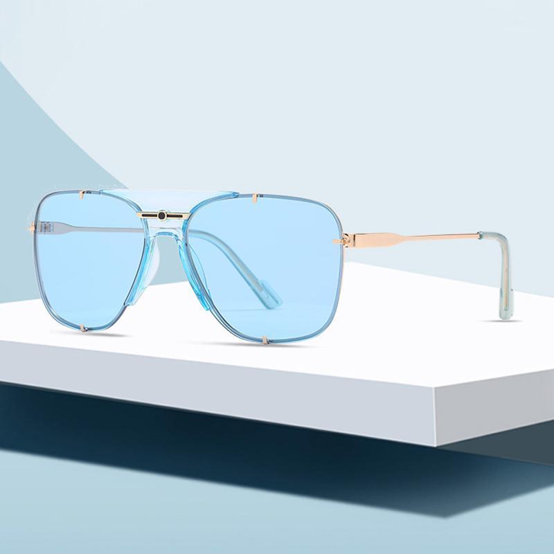 

Sunglasses Vintage Fashion Designer Rimless Square Men Women Fishing Travel Driving Oversized Sun Glasses Shades