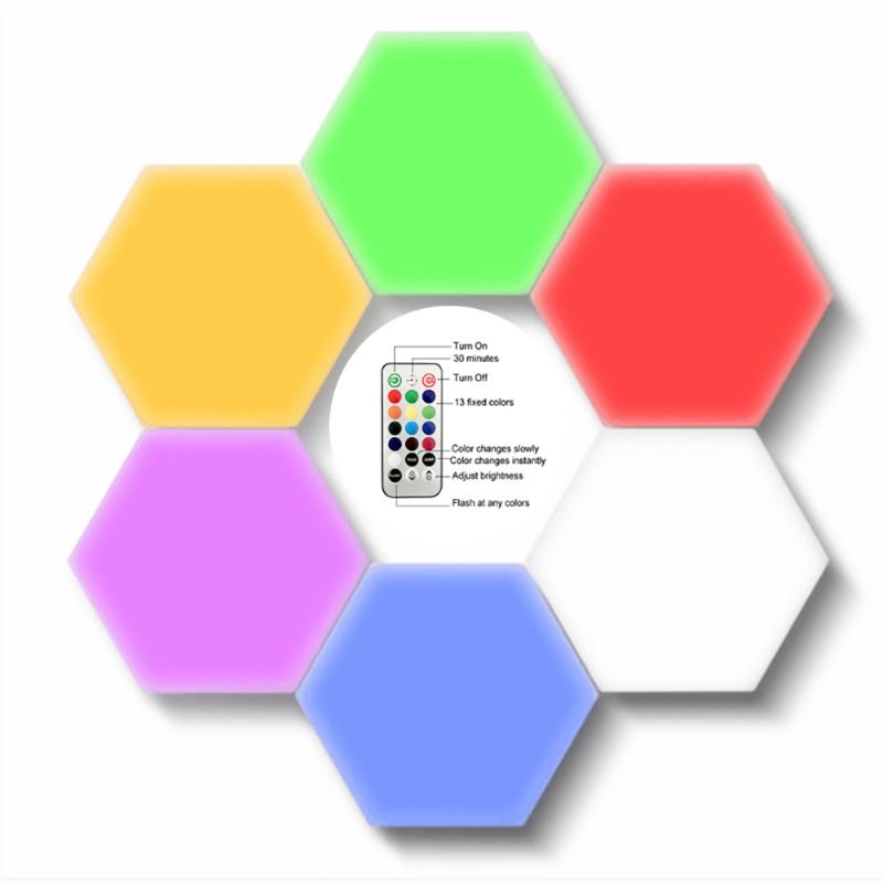 

Free Shipping High Quality RGB Touch Sensitive Light Quantum Honeycomb Decoration Wall Lamp