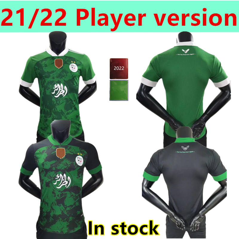 

Player version 21 22 Algeria special edition Soccer Jerseys home away MAHREZ argelia ATAL FEGHOULI BRAHIMI SLIMANI BOUNEDJAH BELAILI Footbal, Black;yellow