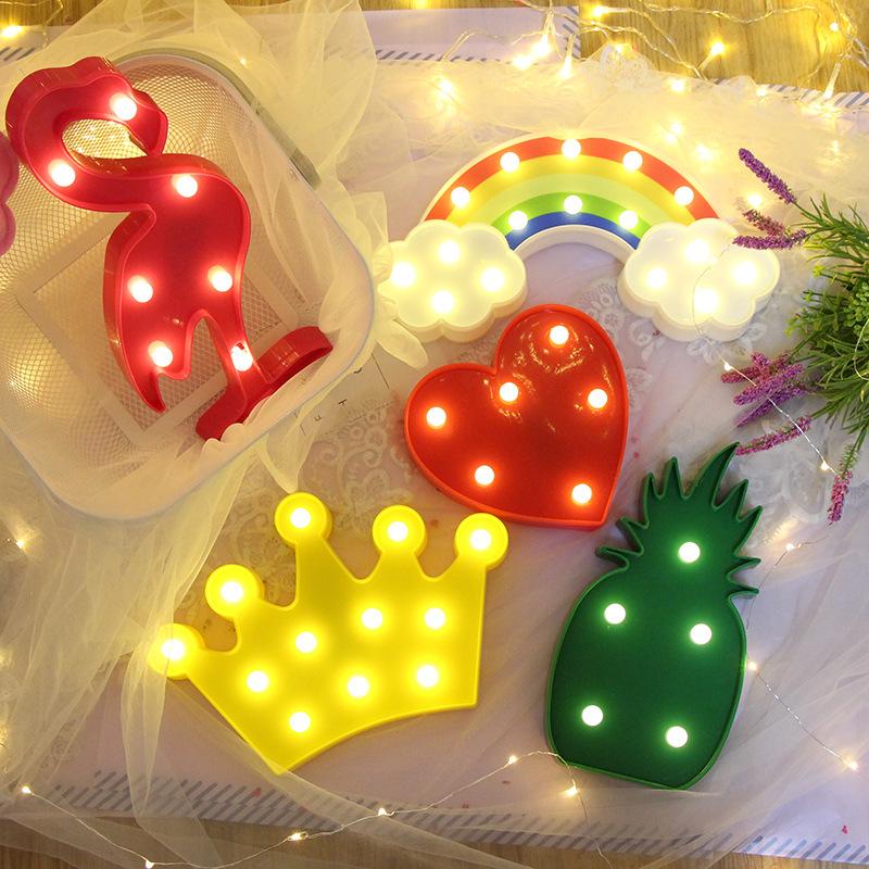 

Night Lights Cute Animal LED 3D Light Love Heart Glowing Atmosphere Battery-powered Baby Kids Bedroom Decor Interior Lighting