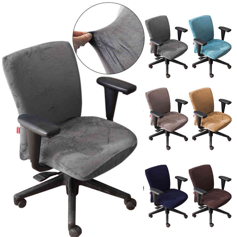 

Velvet Lift Computer Desk Chair Cover for Office Study Room Spandex Rotating Seat Case Removable Slipcovers