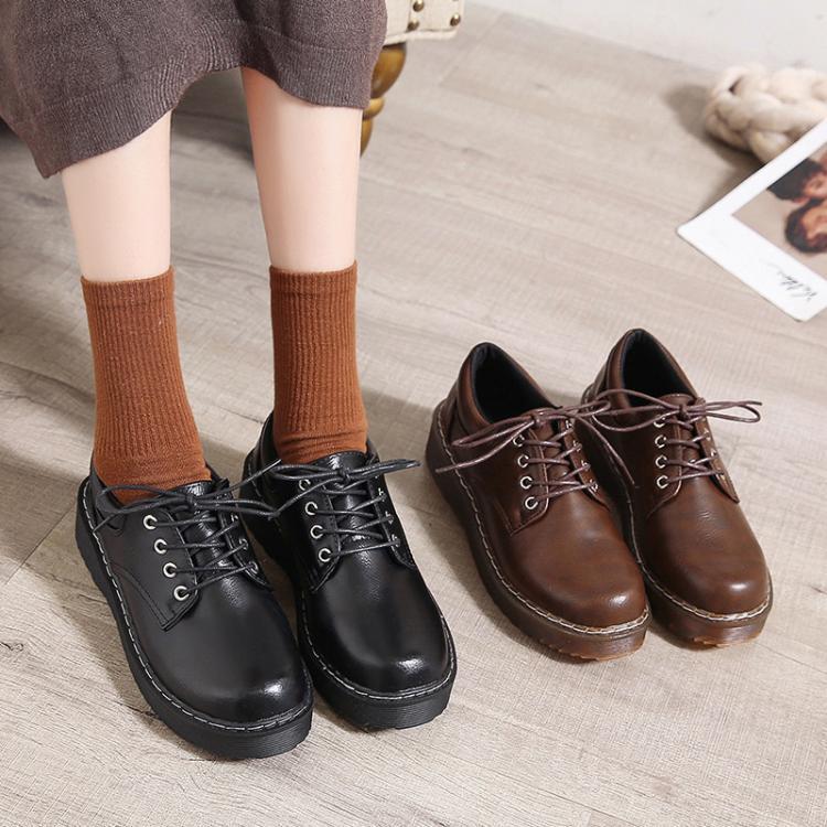 

Japanese School Uniform shoes Jk Student Shoes Girls Women Kawaii Lolita Soft Girl Round Toe Platform Patent Leather Shoes 4cm, Black