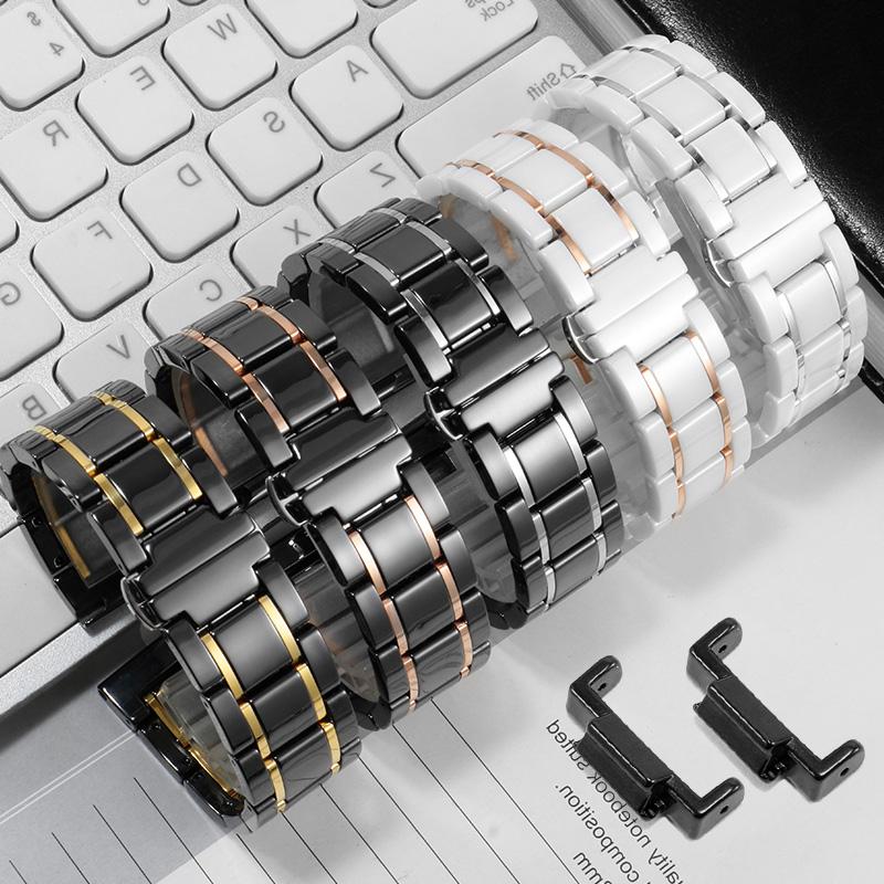 

Watch Bands Ceramic Watchband 16mm Convex Interface Bracelet Replacement Belt For GA110 100 120 GA400 Male And Female Fine Steel Chain