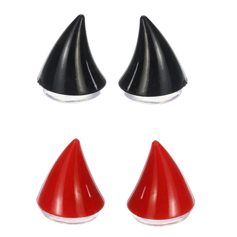 

Motorcycle Helmets Helmet Corner Horn Decoration Accessories Resilient Suction Cup Soft Headwear, Black