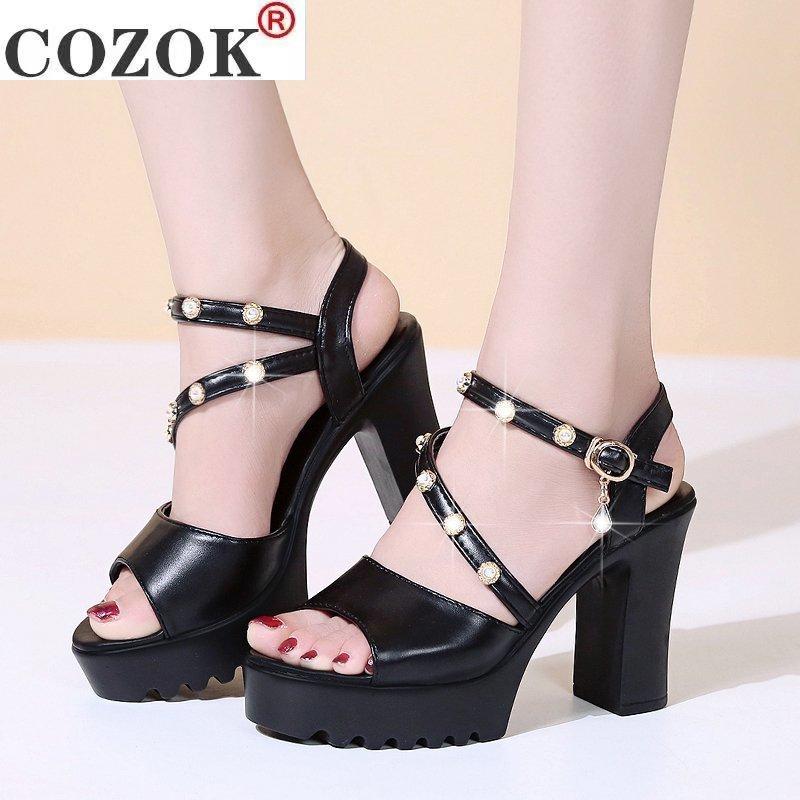 

2021 Summer Fashion Ladies New Style Buckle Lace Peep Toe Casual Platforms Shoes Women's Shallow Mouth Sandals Zapatos De Mujer, White