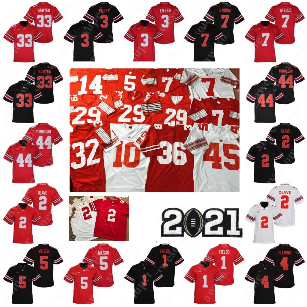 

NCAA Ohio State Buckeyes Jersey C.J. Stroud J.T. Tuimoloau Chris Olave Julian Fleming Garrett Wilson Jack Sawyer Quinn Ewers Justin Fields F, 3black
