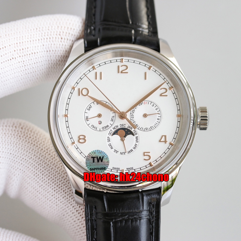 

3 Styles Top Quality Watches TWF Stainless Steel 344203 Perpetual Calendar 42.4mm Cal.82650 Automatic Mens Watch Silver Dial Leather Strap Gents Sports Wristwatches, Vip