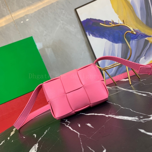 

Fashion Mini designers bags Handbag women High quality leather woven Plaid square Crossbody Bag clutch purse, Red