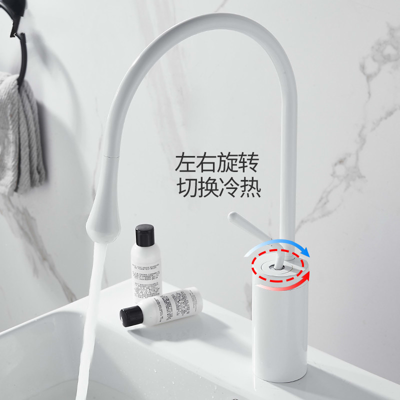 

2021 New of the White Toilet Cold-hot Matted Bronze Tape Aesthetics Spinning Table Unique Lever 360 Beak Rotation Sdtp