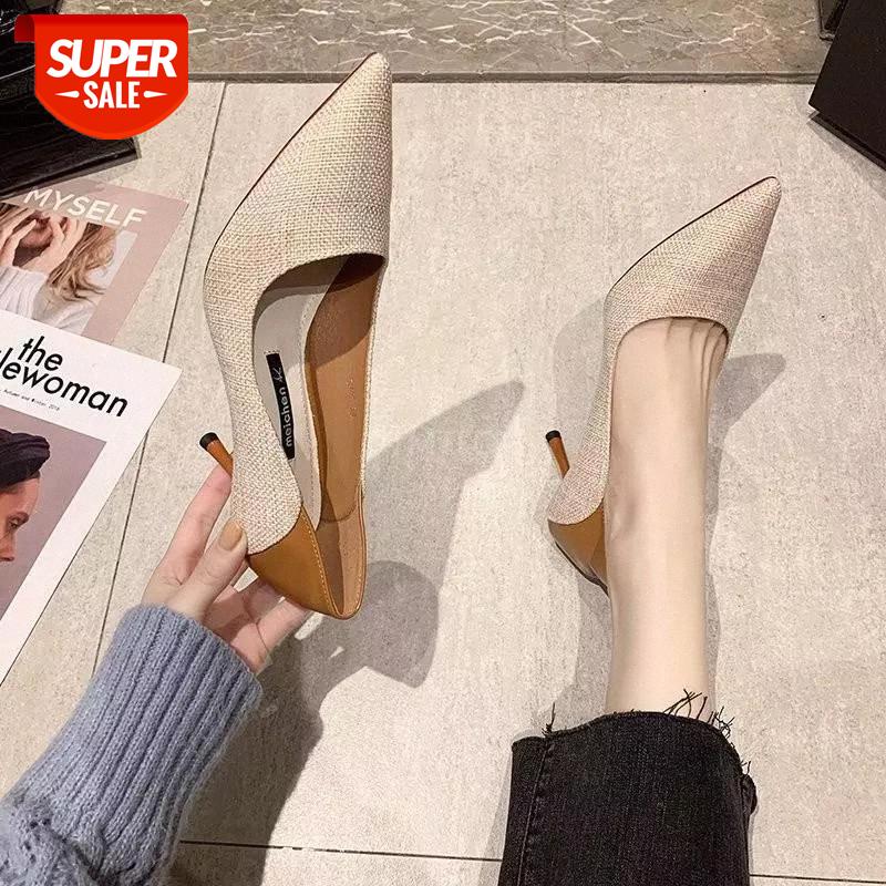 

2021 New Ladies High Heels Fashion Sexy Stiletto Shallow Mouth Pointed Women's Shoes Zapatos De Mujer Plataforma #Zp0D