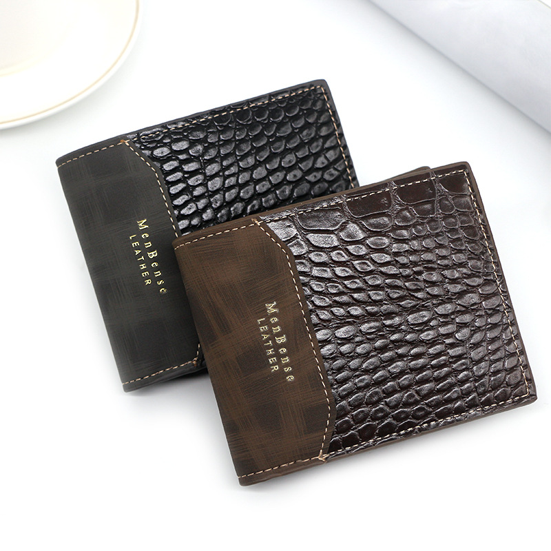 

HBP Men 2021 Latest Casual Mens Short Wallet Designers Wallets Bags Leopard Print Europe and America Snakeskin Fashion Trend Purse, Black