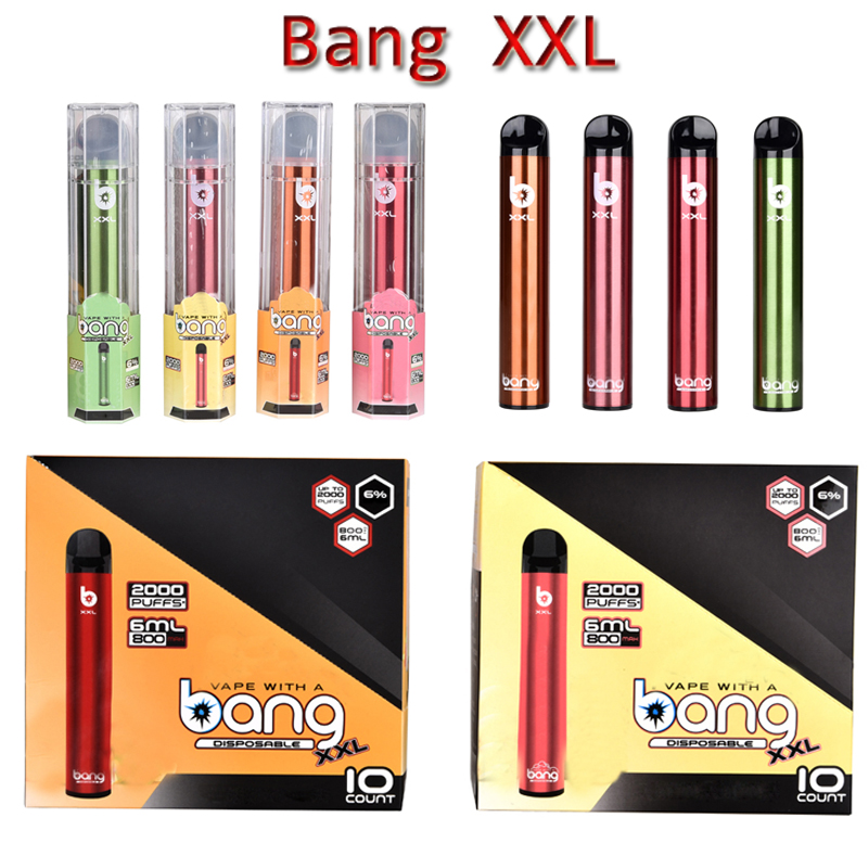 

BANG XXL Disposable Vape E Cigarette Pen Device 800mAh Batterys 6ml Pod Vapors 2000 Puffs xxtra kit Vs puff bar Plus