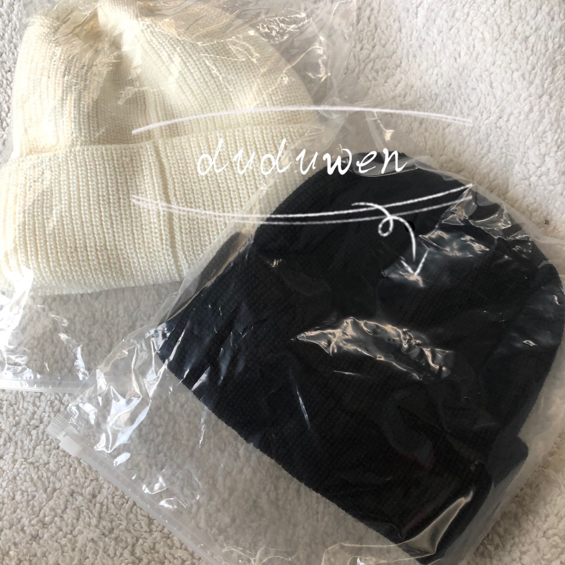 

Fashion knit beanie collection sequin letter selection hats classic lady outfit for daliy or party with gift package dust bag color option, White