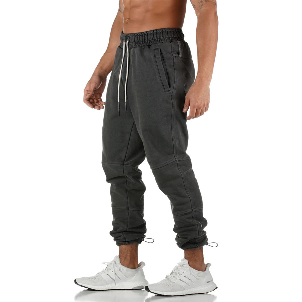 

2021 Solid Casual Joggers Sweatpants Men Gym Fitness Cotton Track New Male Running Sport Trousers Sportswear Pencil Pants Ew6e, Black