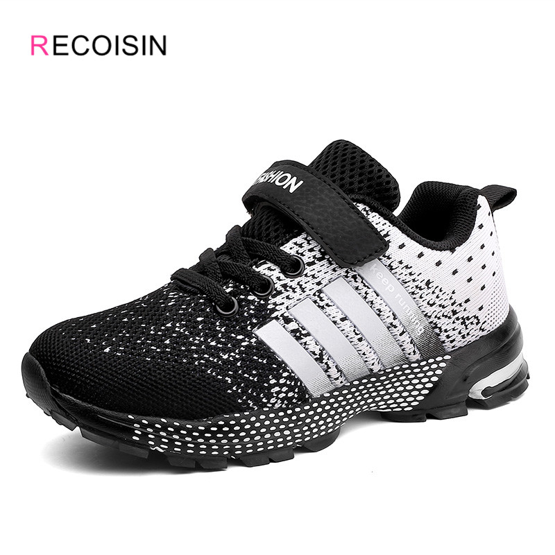 

RECOISIN New 2021 Autunm Childrens Sneakers Comfortable Sports Shoes For Boys Fashion Casual Running Kids Shoes Basket Enfant, Black blue