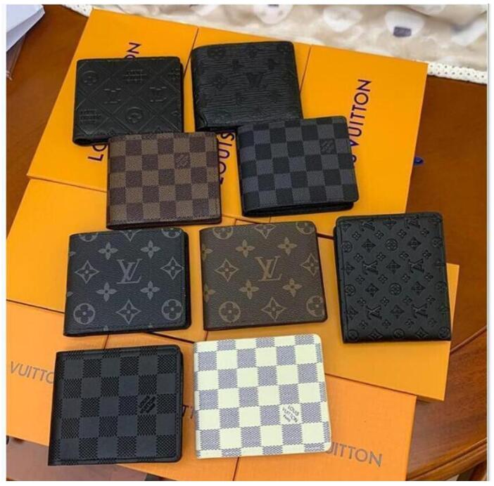 

GGLVLouisVitton YSLVutton Paris Plaid Mens Wallet Credit Card Holder Purse Men Wallets Designer Billfold Serial, Red;black