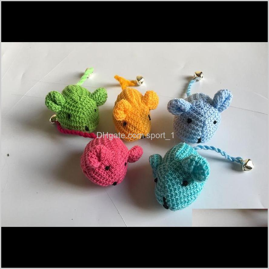 

Shipping Pet Cat Toy Wool Mouse For Cat Playing With Catnip Bell Three Colors 30Pcs/Lot Cufsz My9Sl