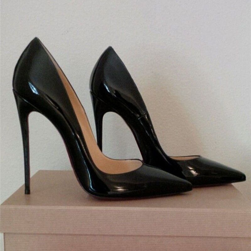 

Top Quality Fashion So Kate Styles Women Dress Shoes Red Bottoms High Heels Sexy Pointed Toe Sole 8cm 10cm 12cm Pumps Wedding Shoe Nude Black Shiny, 13