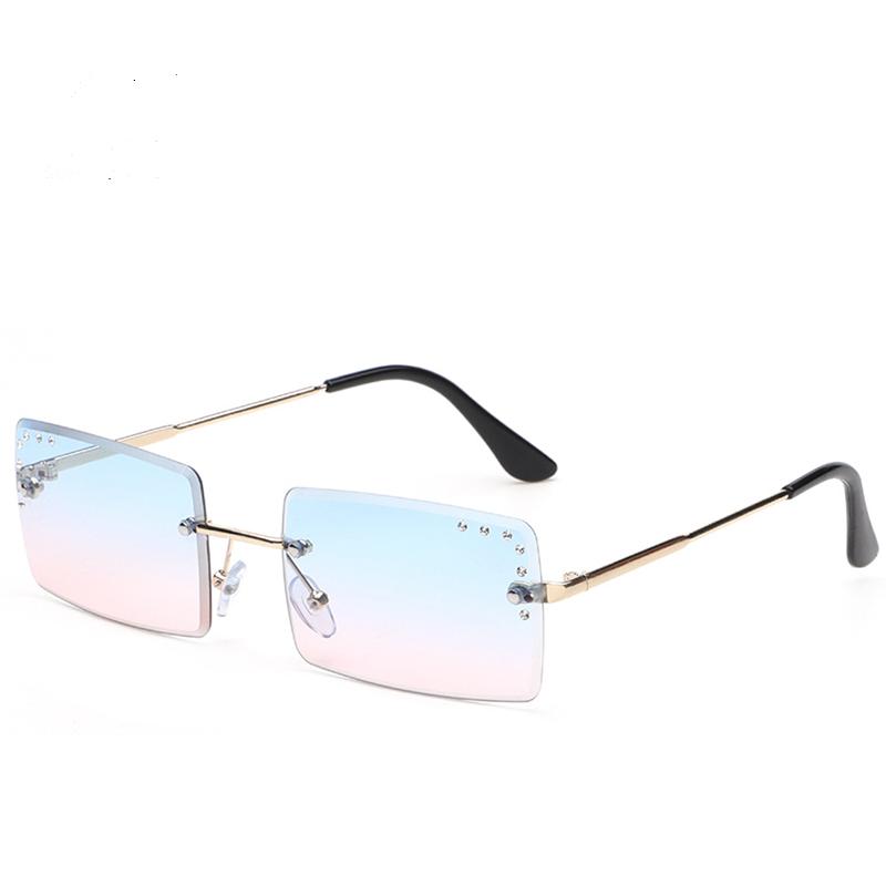 

Sunglasses Square Frameless Ladies Fashion Trend Multicolor UV Protection Gafas De Sol Con Protección Para Mujer