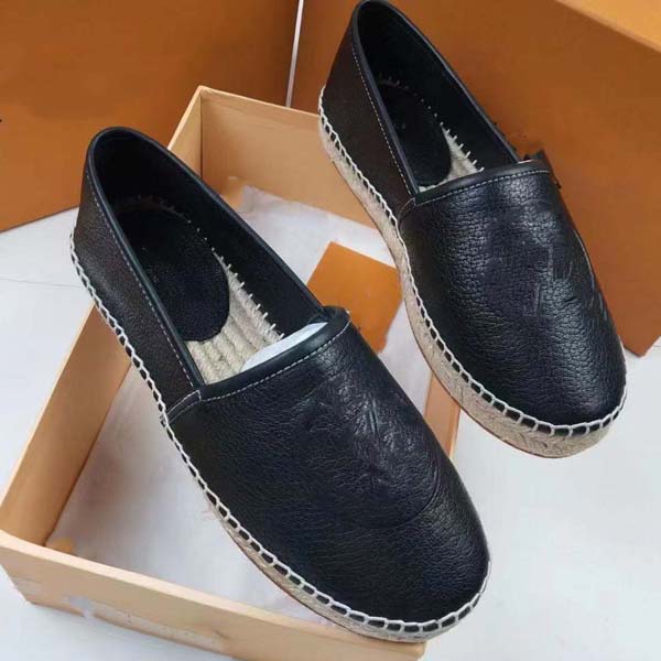 

Luxury Designer Casual Shoes Superior Quality Boutique Noble Classic vintage Genuine Leather Grass weaving rattan sole shoe size 34-42 With box, 7#