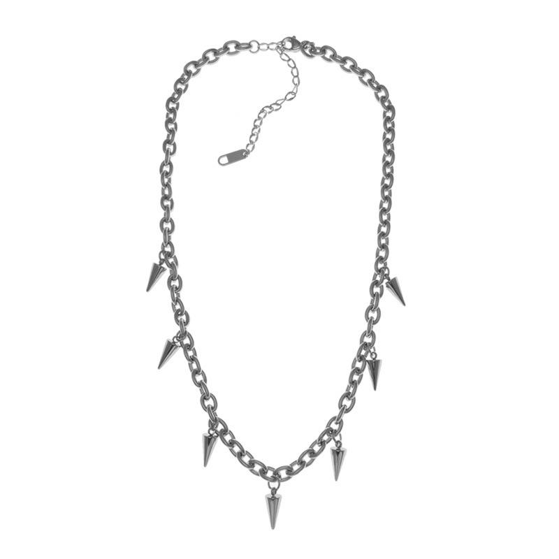 

Pendant Necklaces POTCET Unisex Stainless Steel Taper Titanium Necklace Geometric Fashion Hip Hop Personality Party Jewelry