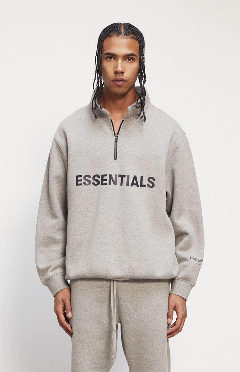 

2021 New Hoodie Men Women Best-quality Half Zipper Essentials Sweatshirts Streetwear Clothing Fashion Essential Pullover 9mcp