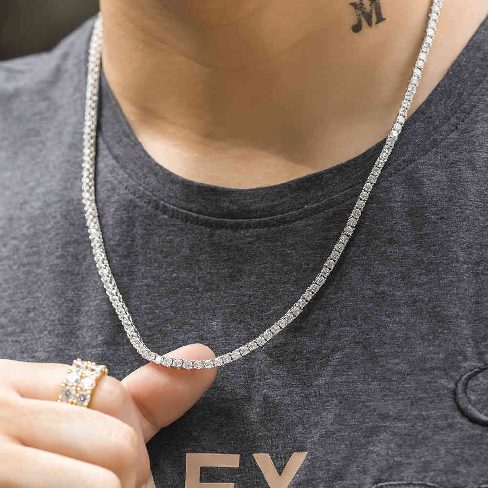 

3mm Iced Out AAA Zircon Tennis Chain Dad Jewelry X0509