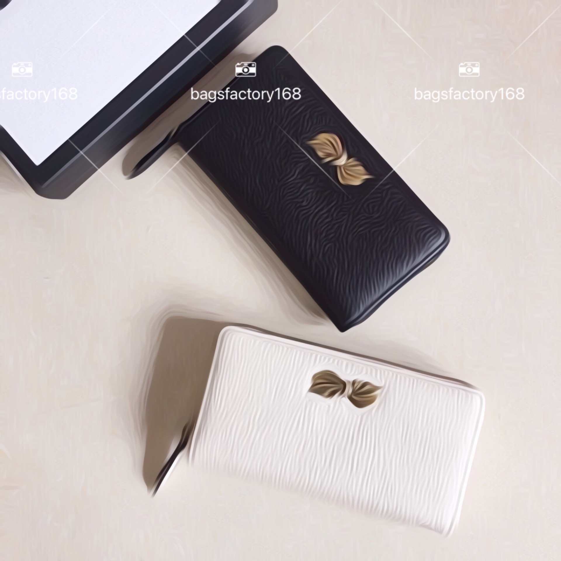 

Women's Fashion High-end Design Bow Set Diamond Wallet Bronze Logo Romantic Flowers Lady Bags Card Package Pocket Wallets Holiday Gifts, 11111