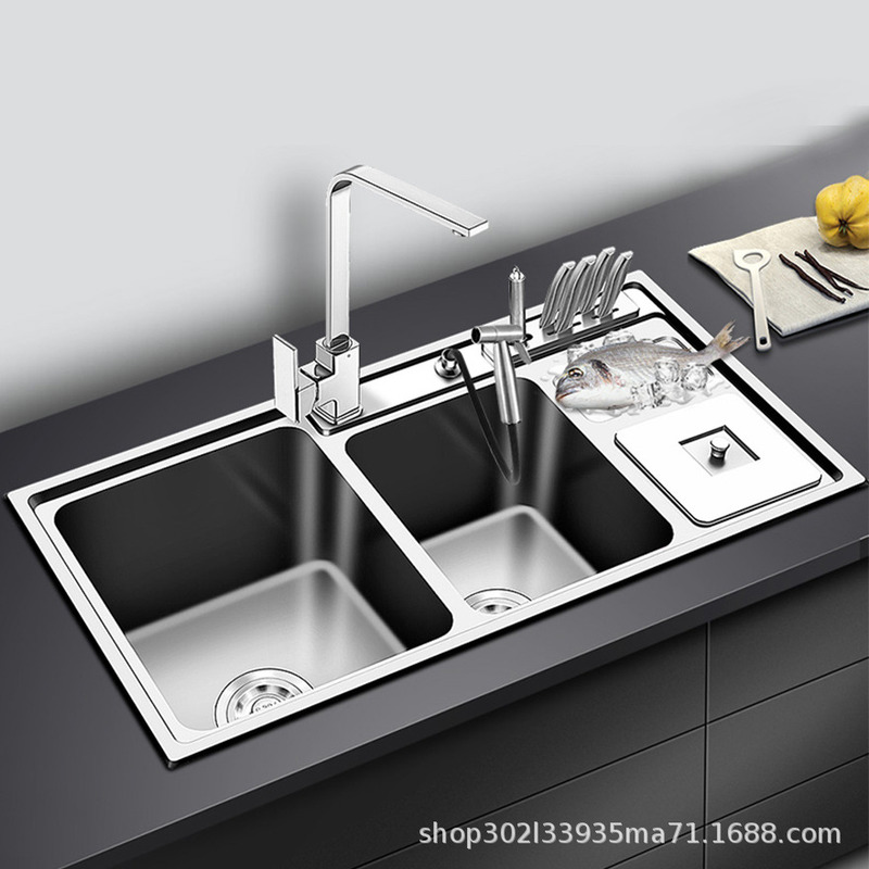 

2021 New Stainless Steel Sink Double Kitchen Sinks Above Counter or Udermount Vegetable Sines Washing Basin of the Brazilian Vessel 2ozw