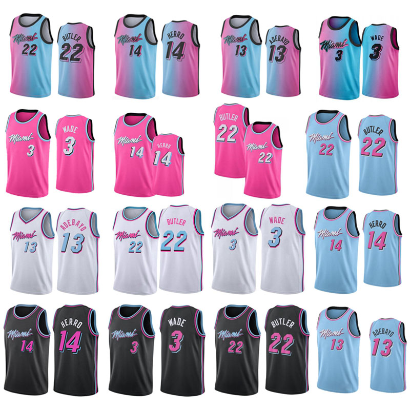 

2021 Vice Jersey Goran Bam Dragic Adebayo Dwyane 3 Wade Jimmy Tyler 22 Butler Herro Jerseys Duncan Nunn Robinson, Multi