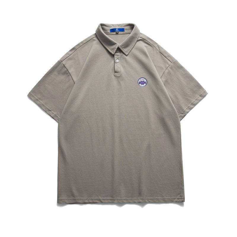 

Men's Polos 2021 Shirt Japanese Tide Brand Simple Printing Male Casual Loose Short-Sleeved T-Shirt For Men, Black